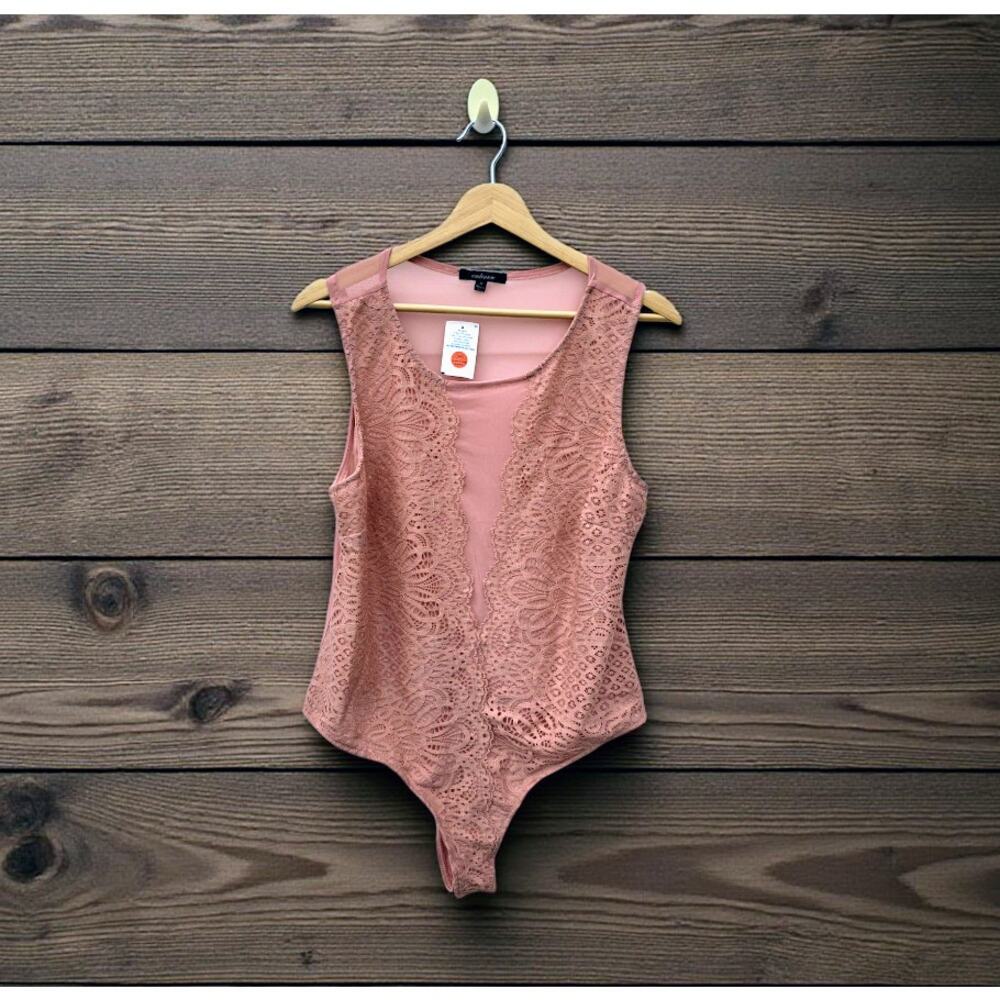 NWT Ambiance Pink Lace Leotard 1X